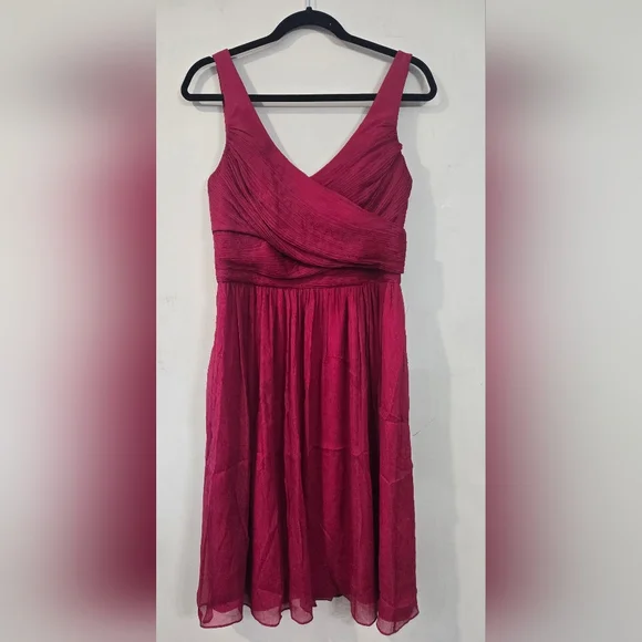 J. CREW 6 Tall Red/Fuchsia Cocktail Dress. Silk. Pristine Condition. - Picture 4 of 6